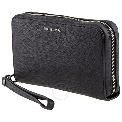 michael kors wallet with shoulder strap|Michael Kors black zipper wallet.